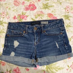 Aeropostale Women's Distressed Blue Jean Shorts